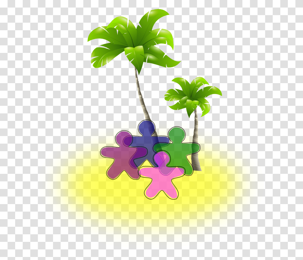 Paradise Clipart Palm Tree, Plant, Leaf, Flower, Blossom Transparent Png