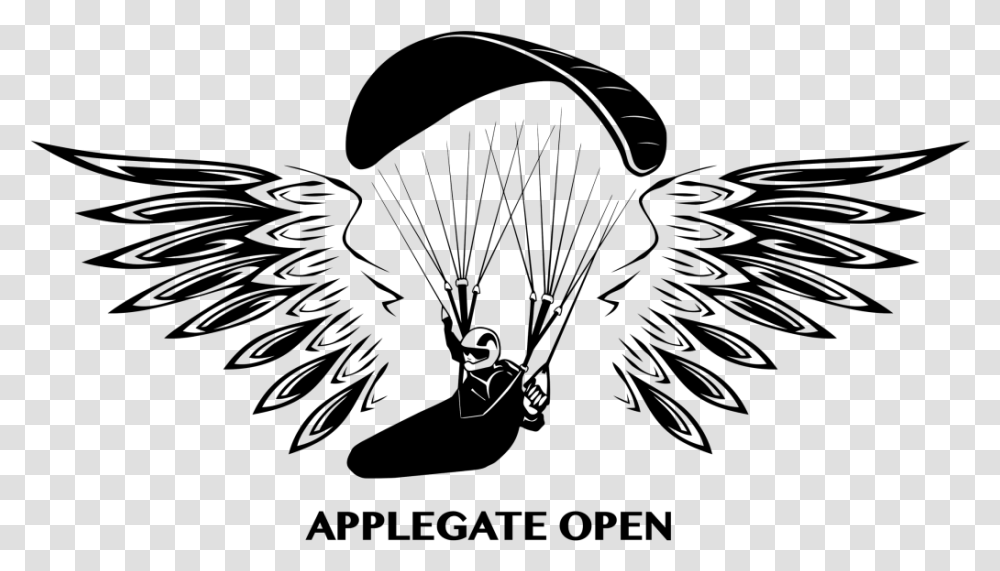 Paraglide Black And White, Logo, Trademark, Gray Transparent Png