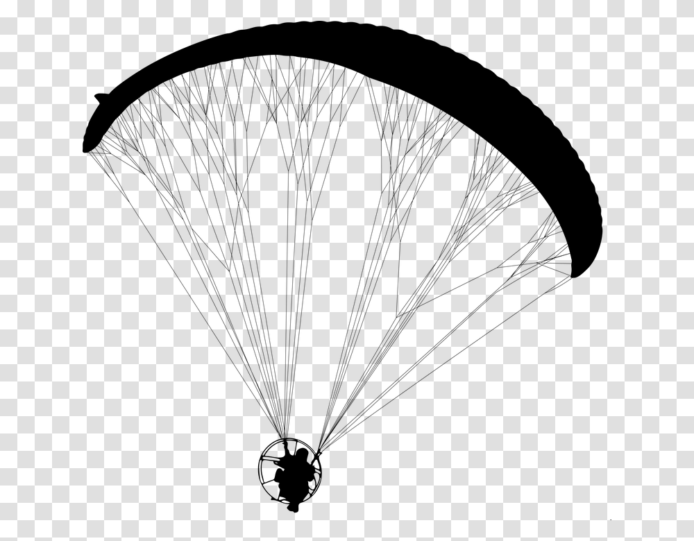 Paragliding Parachute Silhouette Sport Athlete Parachuting, Gray, World Of Warcraft Transparent Png