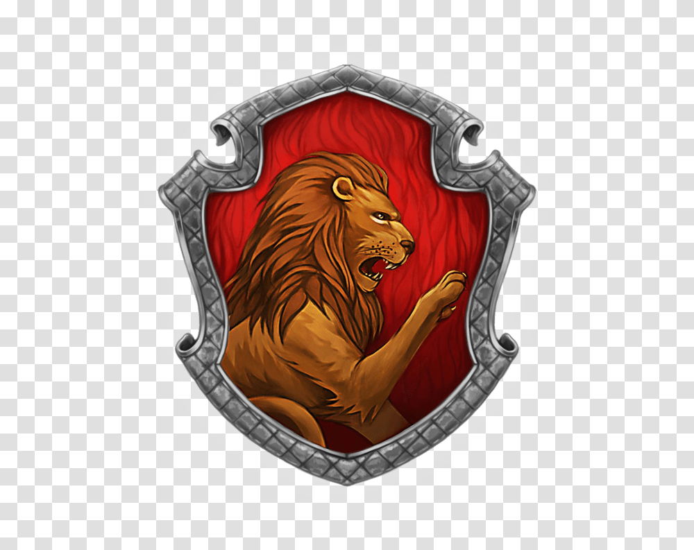 Paralax Hogwarts House Badges Gryffindor Crest, Armor, Tiger, Wildlife, Mammal Transparent Png
