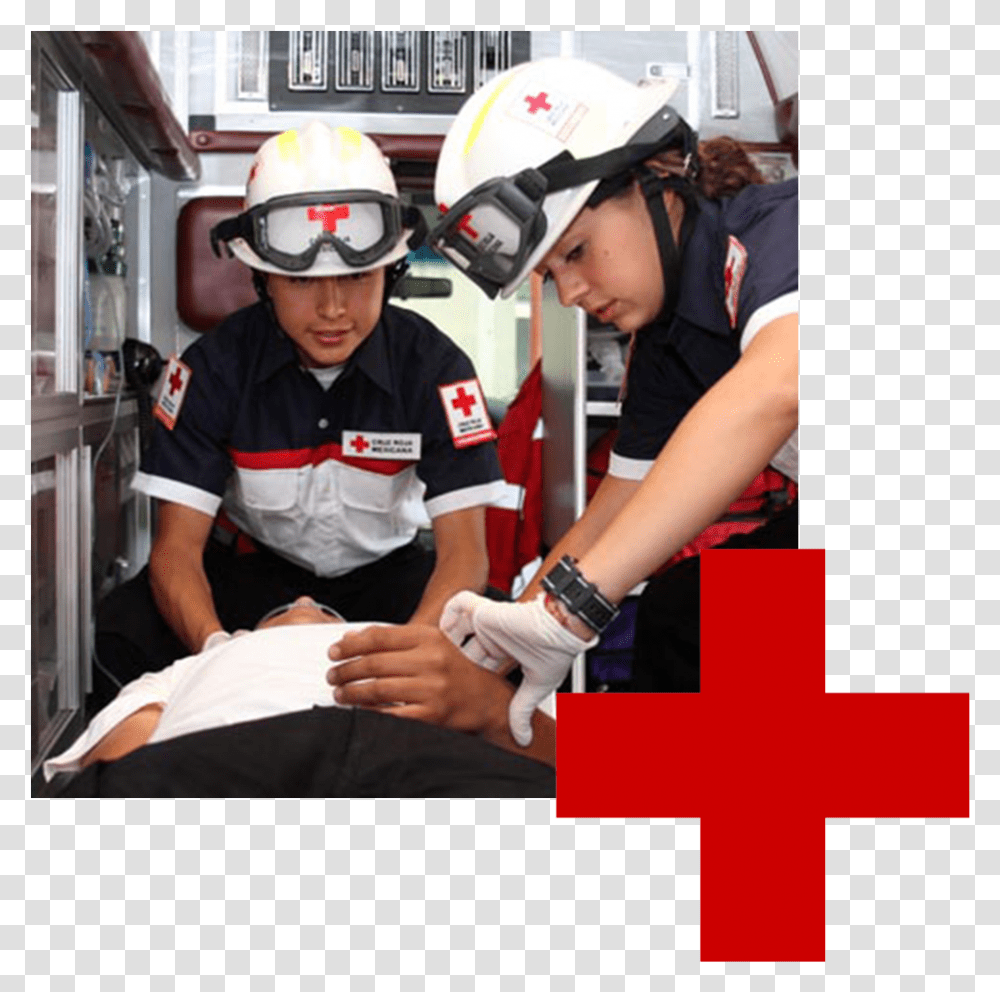 Paramedicos De La Cruz Roja, Person, Human, Red Cross, Logo Transparent Png