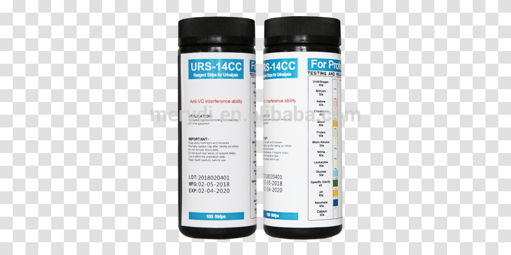 Parameter Urine Rapid Test Strips Urs 14cc Blood Glucose Ketones Protein Urine, Label, Paint Container, Bottle Transparent Png
