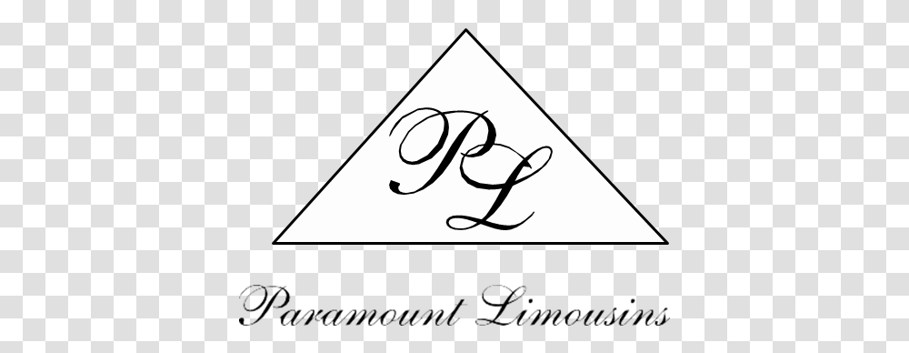Paramount Limousins Logo Calligraphy, Text, Handwriting, Alphabet, Triangle Transparent Png