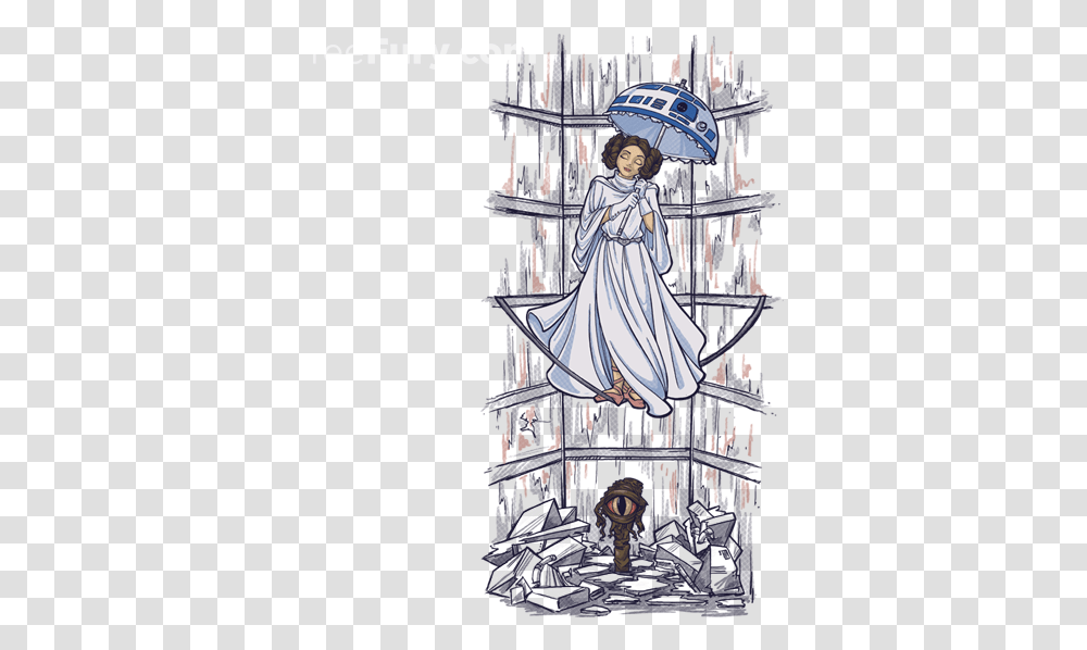 Parasol Girl Haunted Mansion Princess Leia Shirt Sketch, Person, Book Transparent Png