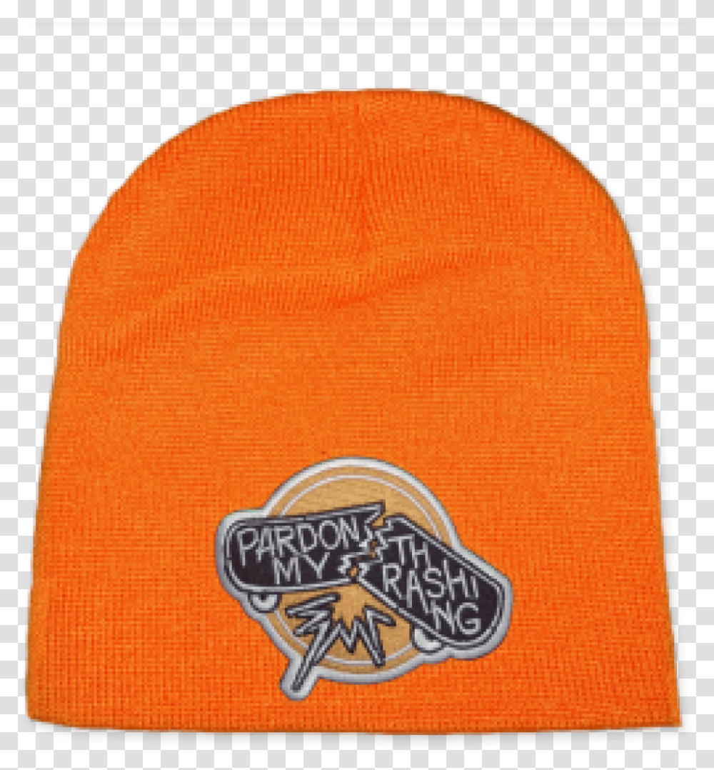 Pardon My Thrashing Non Cuffed Winter Hat Orange Beanie, Apparel, Swimwear, Cap Transparent Png