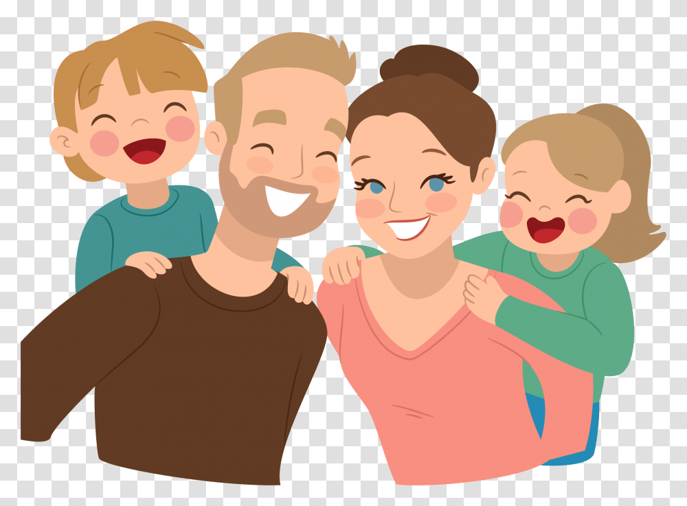 Parent And Child Clipart Cartoon Family Vector, Person, People, Face, Crowd Transparent Png