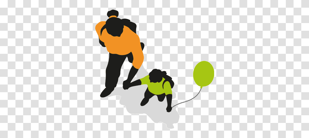 Parent And Pre School Child Boy Walking Top View Silhouette, Tennis Ball, Sport, Person, Human Transparent Png