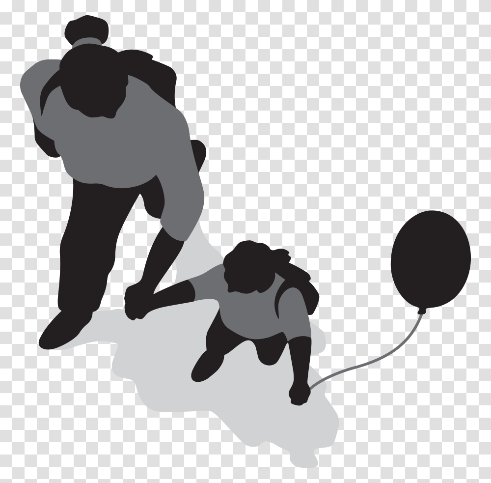 Parent Walking With Child Human Top View, Person, People, Sport, Silhouette Transparent Png