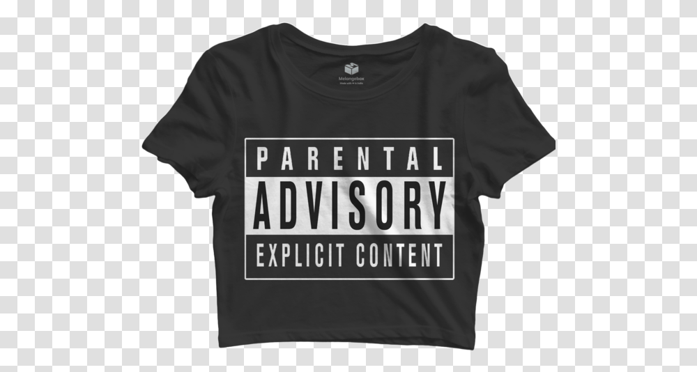 Parental Advisory Crop Top Active Shirt, Clothing, Apparel, T-Shirt Transparent Png