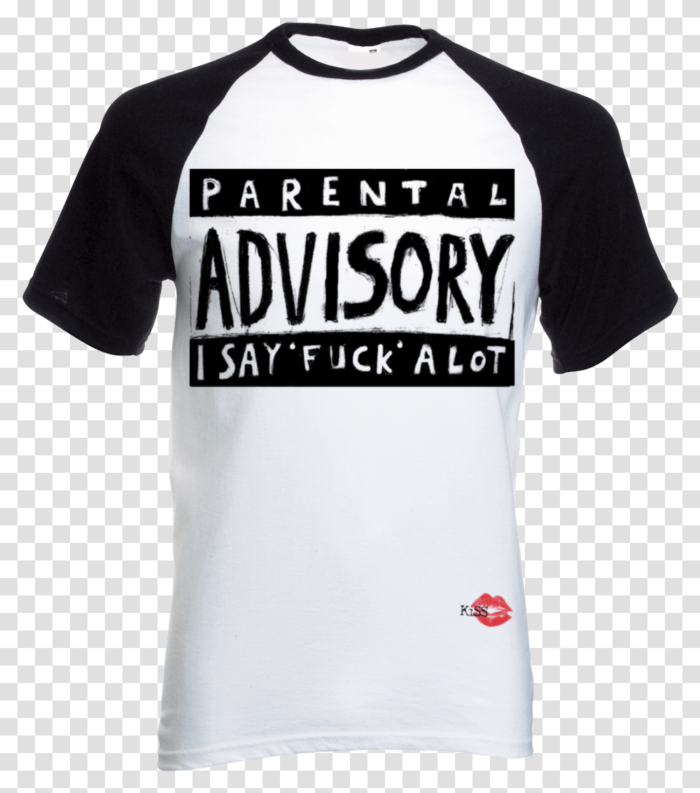 Parental Advisory Kiss Baseball T Shirt Active Shirt, Clothing, Apparel, T-Shirt, Sleeve Transparent Png