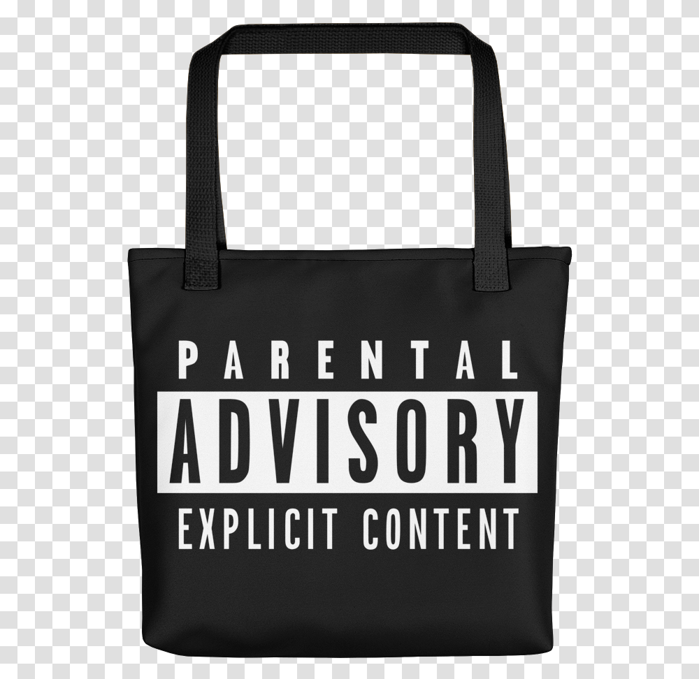 Parental Advisory Label Mockup Mockup Black Tote Bag, Shopping Bag Transparent Png