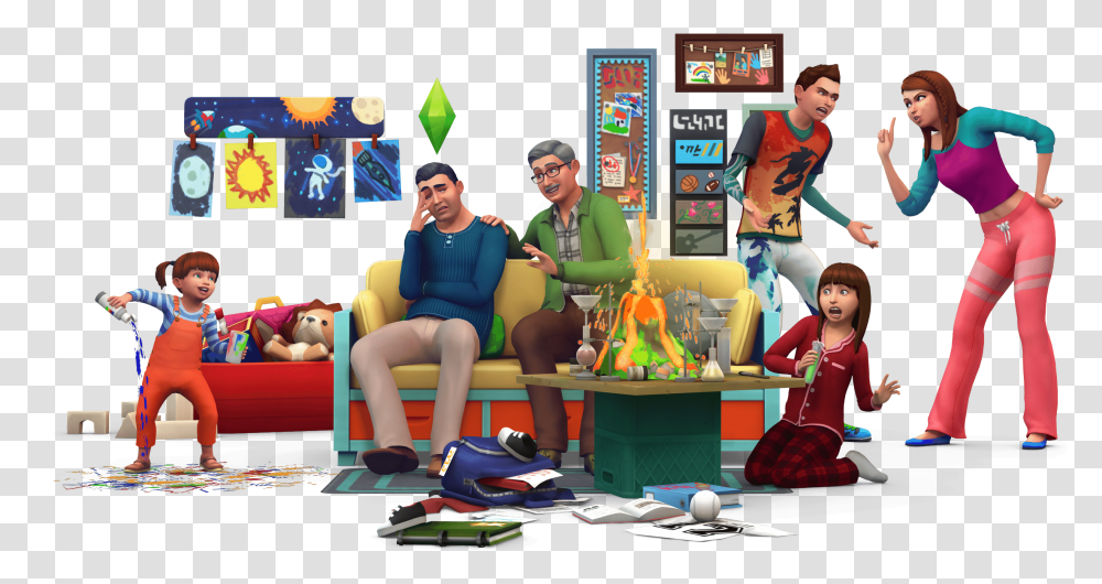 Parenthood The Sims, Person, Couch, Furniture Transparent Png