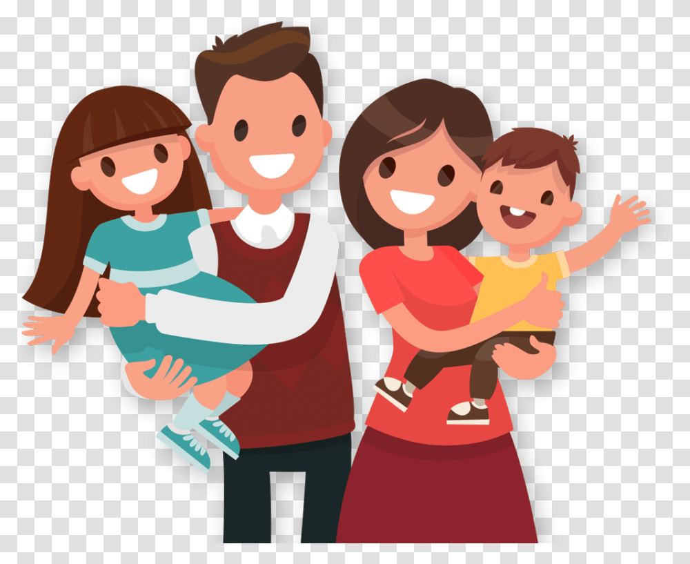 Parents And Increase Enrollments Mother Son Daughter Father Animated, Person, People, Family, Hug Transparent Png