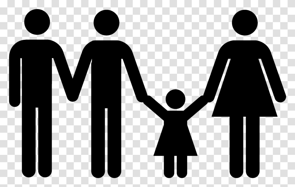 Parents Clipart Three Parent Family, Hand, Silhouette, Duel Transparent Png