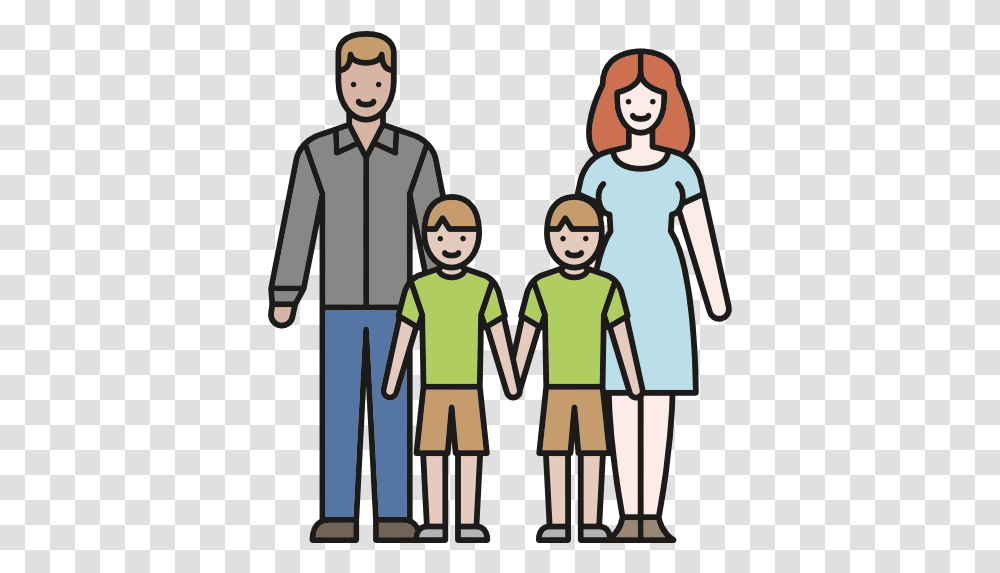 Parents Father People Love Mother Twins Sons Family Icon Family With Twin Sons Clipart, Person, Human, Crowd Transparent Png