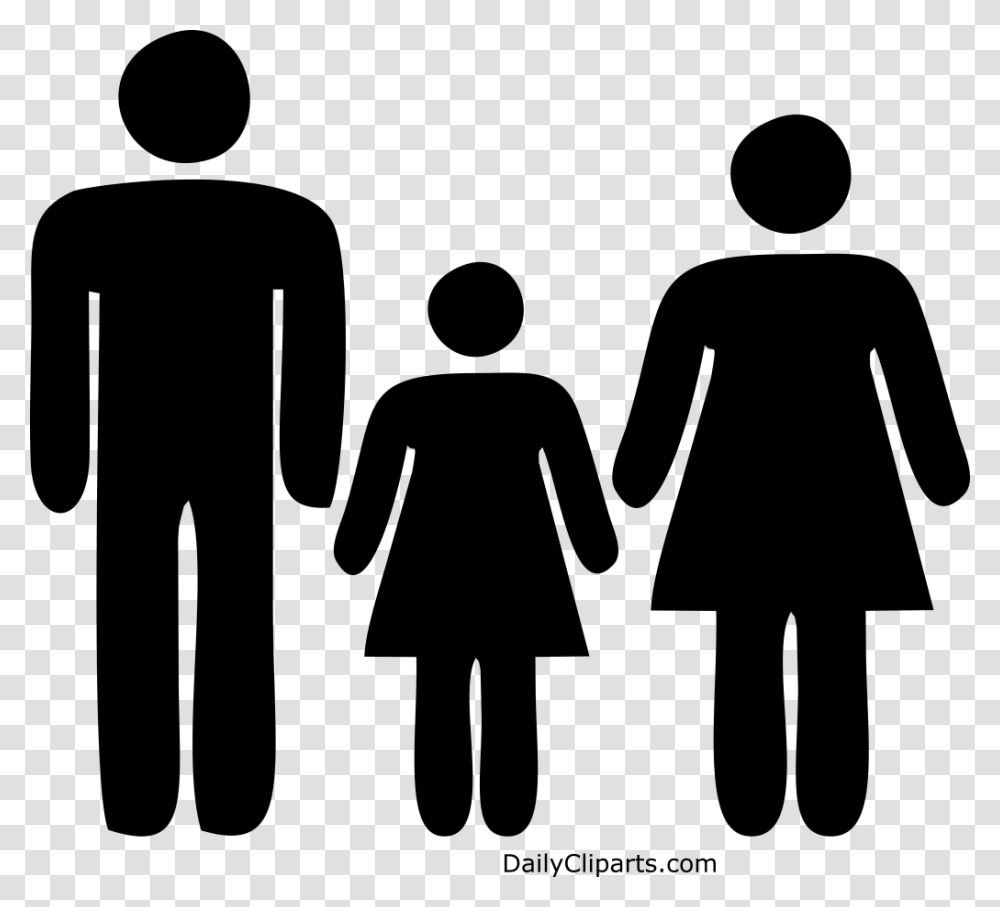Parents With Daughter Family Black Icon Man Woman Icon Red, Gray, World Of Warcraft Transparent Png