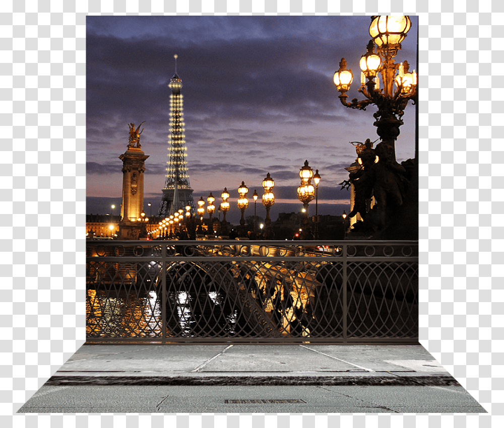 Paris Bridge With Eiffel Tower Paris Backdrop For Photography, Spire, Architecture, Building, Lamp Post Transparent Png