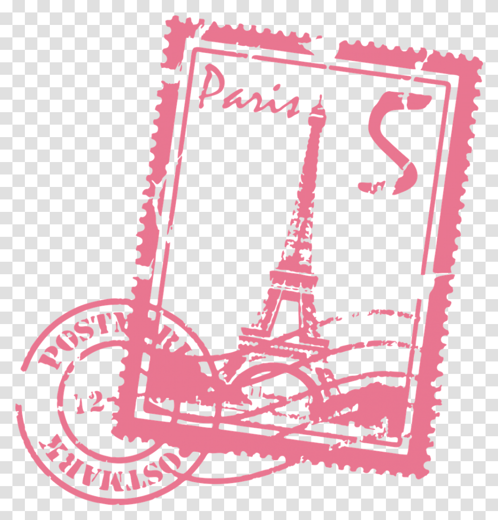 Paris Download Image Paris Postage Stamp, Scooter, Vehicle, Transportation, Rug Transparent Png