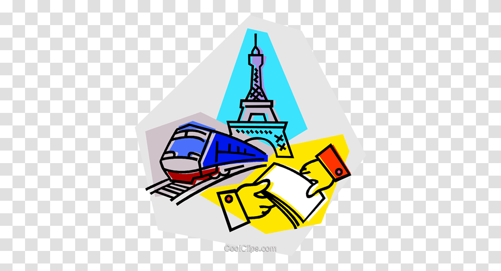Paris France Royalty Free Vector Clip Art Illustration, Railway, Transportation, Poster Transparent Png