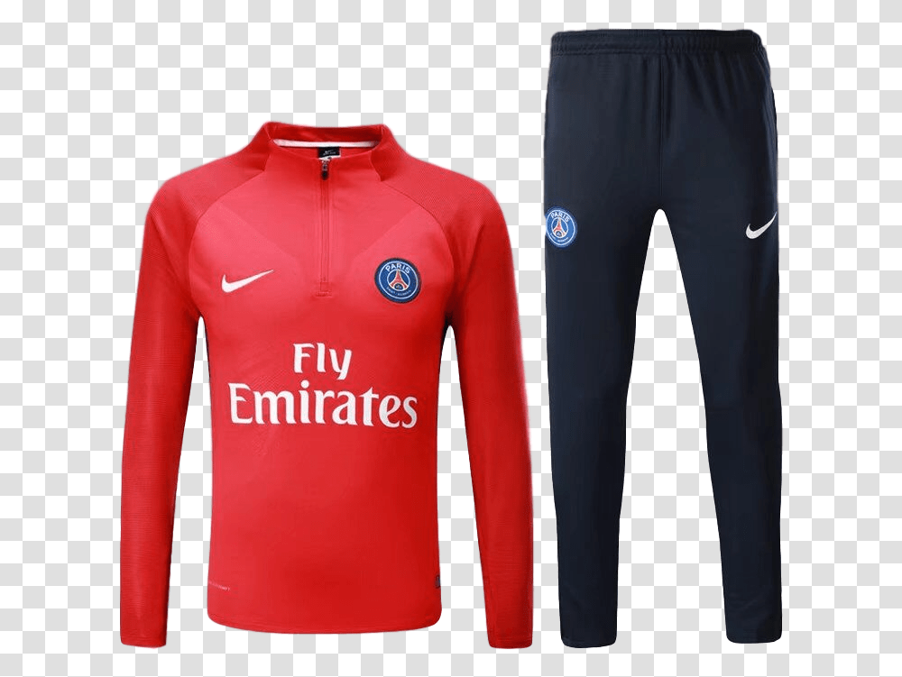 Paris Saint Germain 1718 Red Pre Match Tracksuit Paris Saint Germain Tracksuit, Apparel, Shirt, Jersey Transparent Png