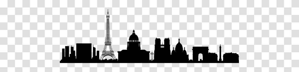 Paris Skyline Wall Decal Silhouette Easy Paris Skyline Silhouette, Gray, World Of Warcraft Transparent Png