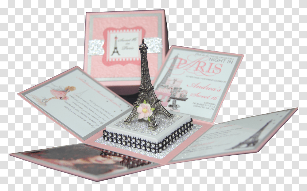 Paris Theme Quinceanera Invitation, Diary, Paper, Page Transparent Png