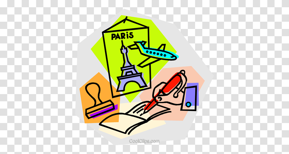 Paris Vacation With Airline Tickets Royalty Free Vector Clip Art, Dynamite, Weapon Transparent Png