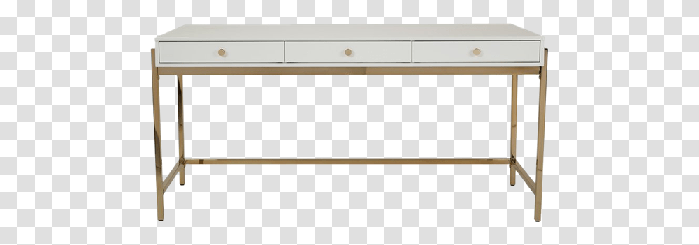 Park Avenue White And Gold Writing Desk, Furniture, Sideboard, Table, Tabletop Transparent Png