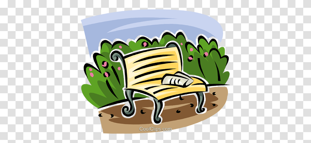 Park Bench Royalty Free Vector Clip Art Illustration, Furniture, Chair, Vegetation, Plant Transparent Png