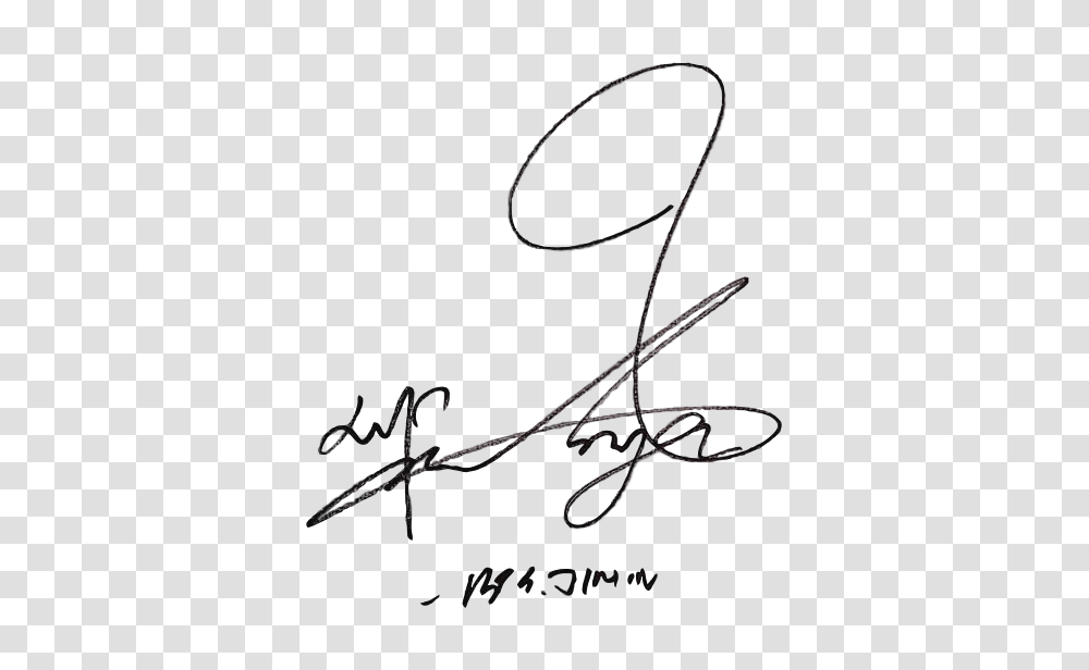 Park Jimin Signature, Handwriting, Bow, Autograph Transparent Png