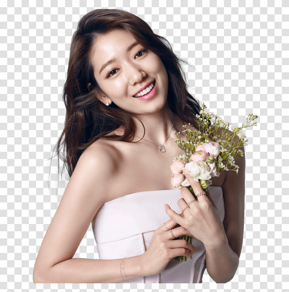 Park Shin Hye With A Bouquet Of Flowers Clip Arts Park Shin Hye With Flower, Person, Human, Plant, Flower Bouquet Transparent Png