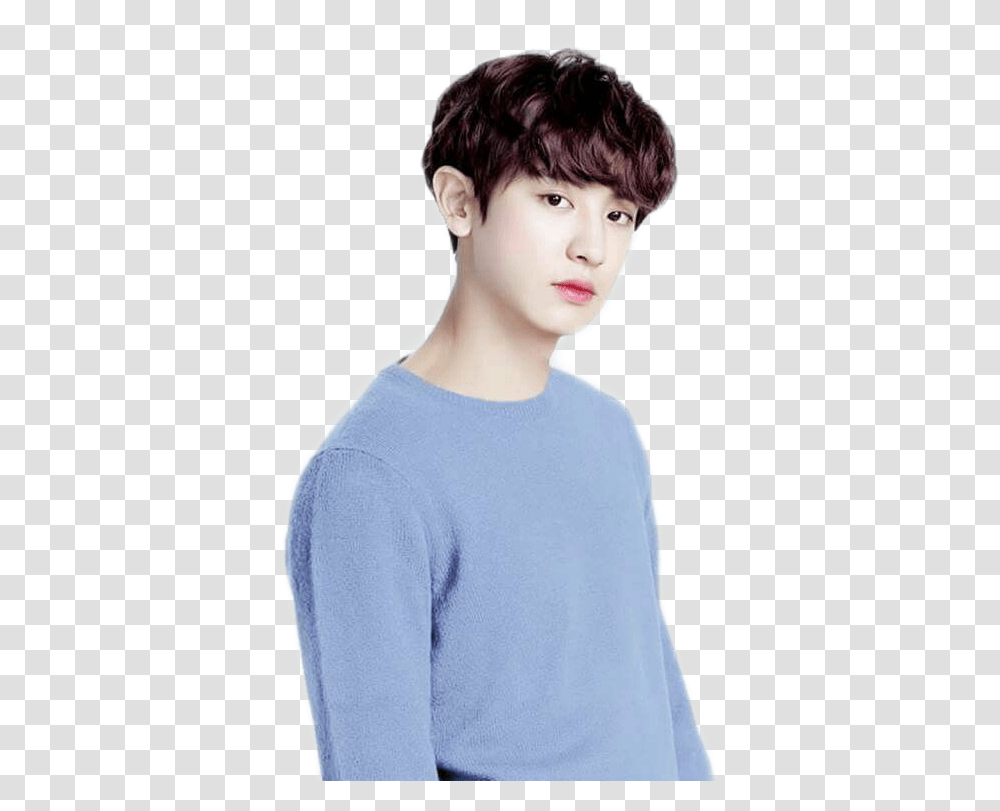Parkchanyeol Exo Chanyeol Sticker Cute Handsome Chanyeol, Person, Human, Face, Sweater Transparent Png
