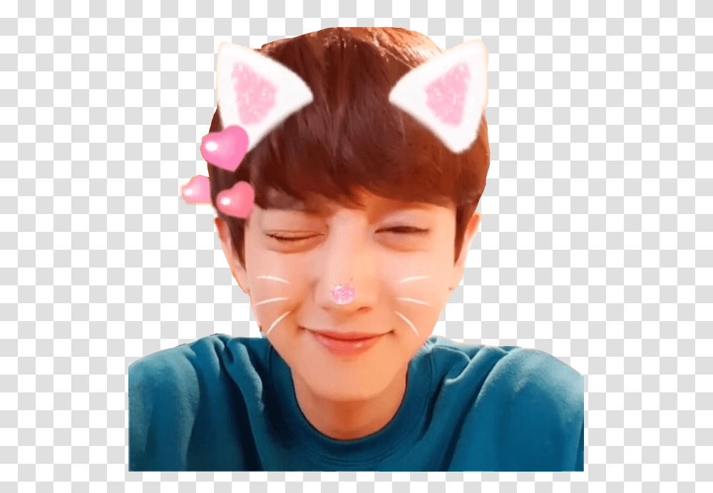 Parkchanyeol Park Chanyeol Cat Exo Channie Yeol Chanyeol With Cat Ears, Face, Person, Human, Smile Transparent Png