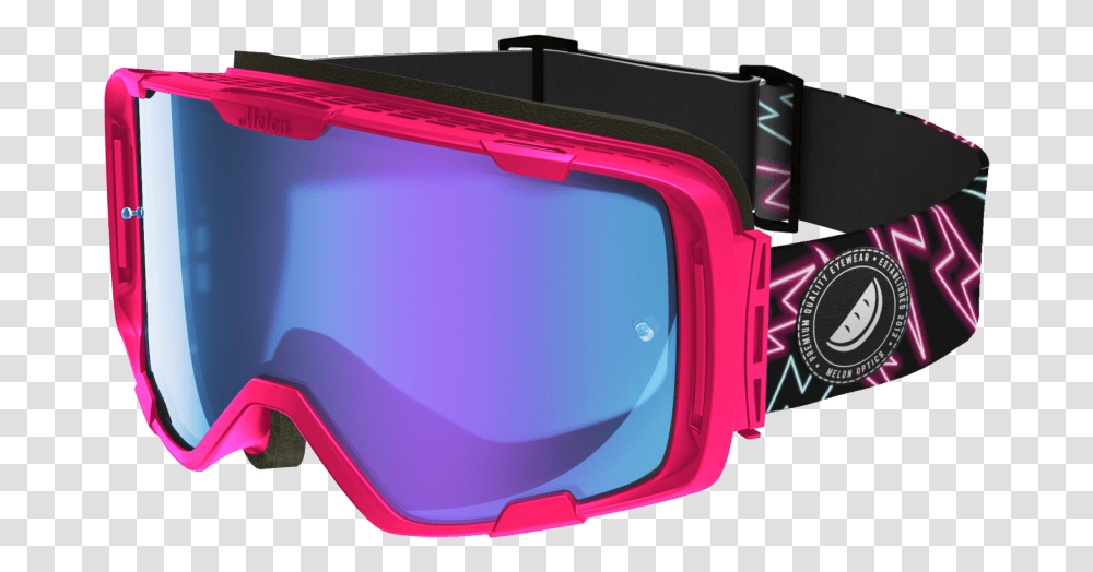 Parker Mxmtb Goggle Pinkblue Chromelightning Bolts The Goggles, Accessories, Accessory, Sunglasses Transparent Png