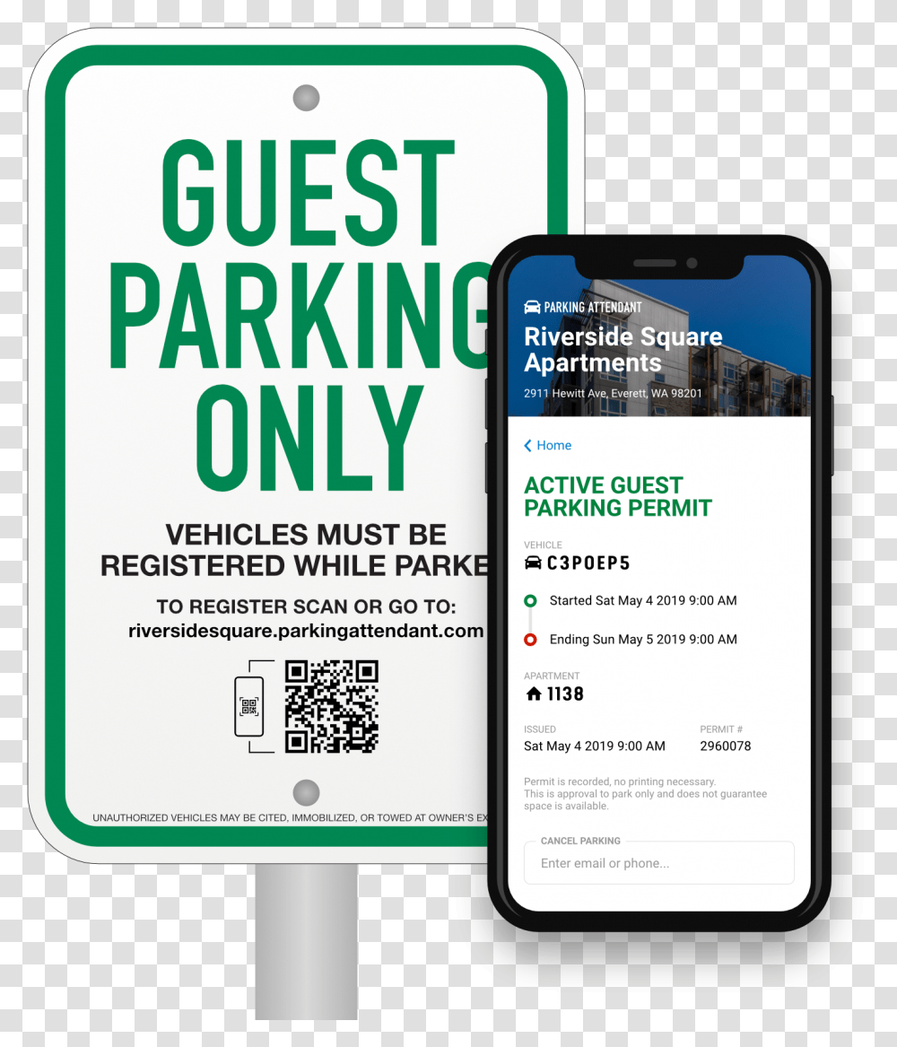 Parking Only, QR Code, Paper, Mobile Phone Transparent Png
