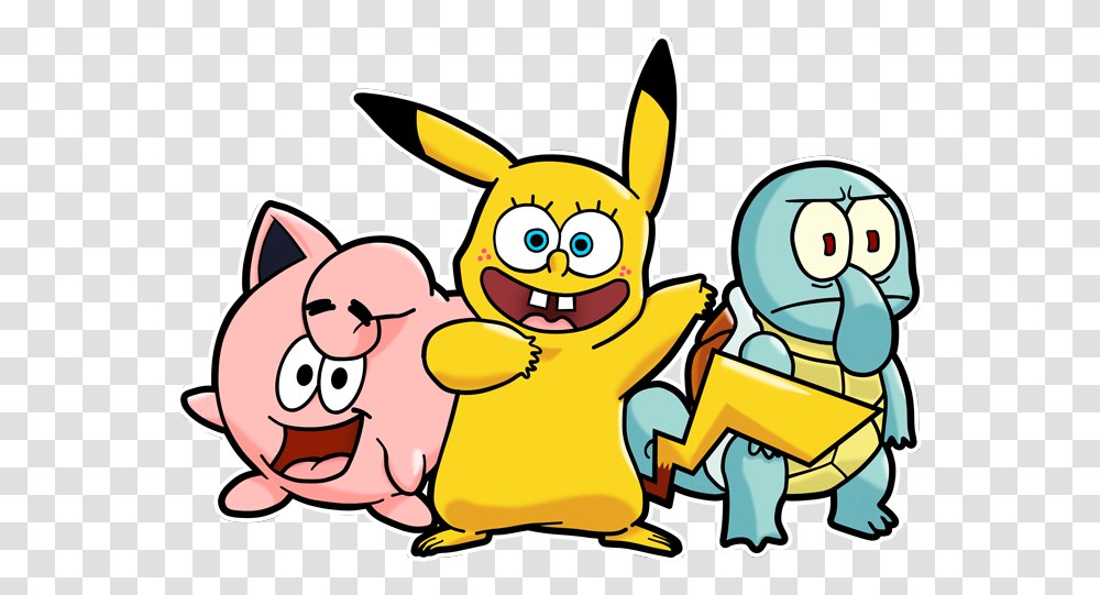 Parody Of Dragon Ball Super Spongebob Squidward Tentacles Pikachu Spongebob, Graphics, Art, Animal, Mammal Transparent Png