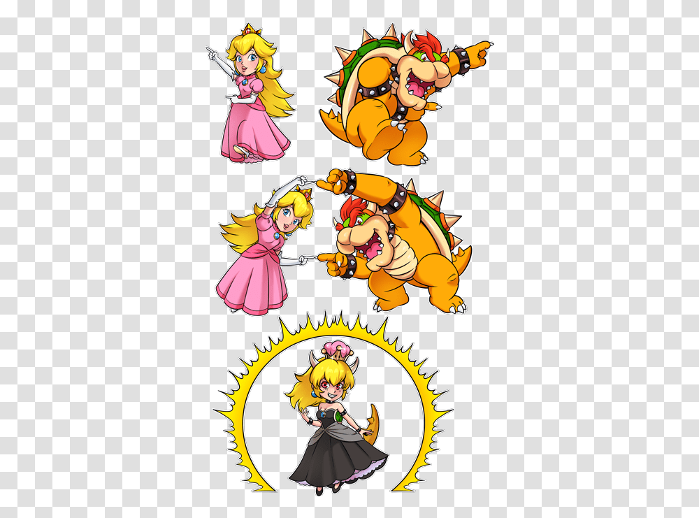 Parody Of Princess Peach And Bowser Aka Bowsette Daisy Bowsette, Person, Graphics, Art, Poster Transparent Png