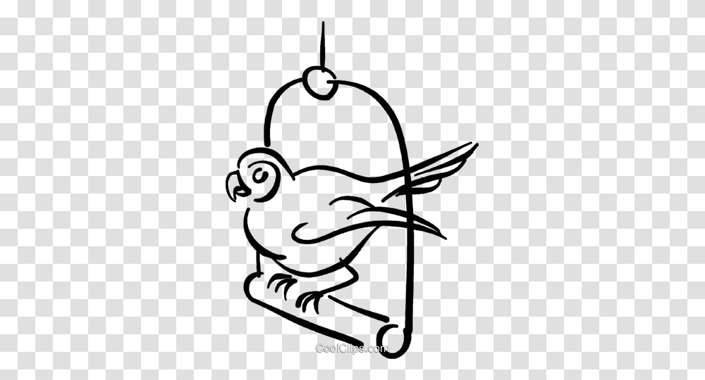 Parrot On His Perch Royalty Free Vector Clip Art Illustration, Stencil, Animal, Bird Transparent Png