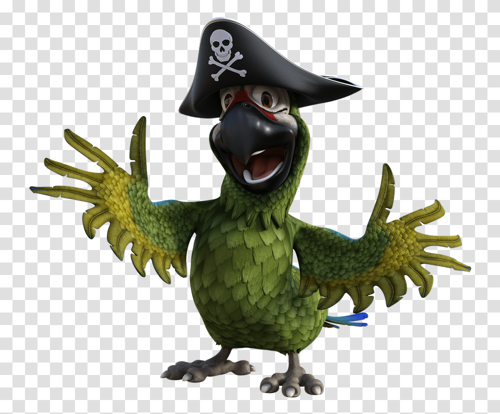 Parrot Pirate Hat Pegleg Bird Captain Adventure Talk Like A Pirate Day, Toy Transparent Png