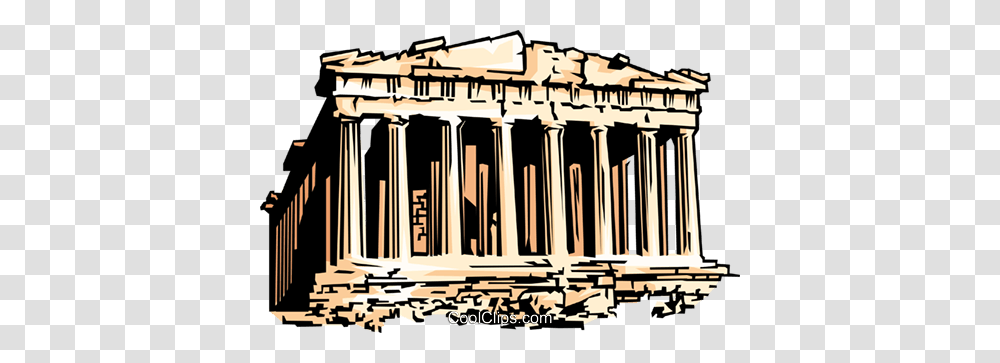 Parthenon Royalty Free Vector Clip Art Illustration, Architecture, Building, Temple, Worship Transparent Png