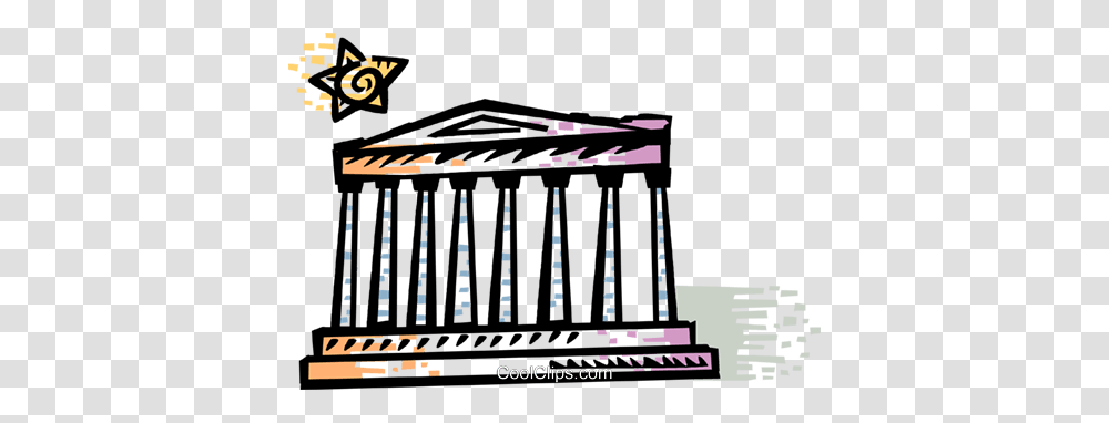 Parthenon Royalty Free Vector Clip Art Illustration, Gate, Railing Transparent Png