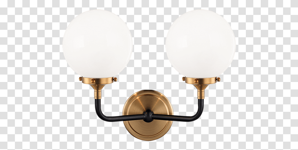 Particle Aged Gold Brass With Black Rod 2 Arm Sconce Sconce, Lamp, Light, Lighting, Lampshade Transparent Png