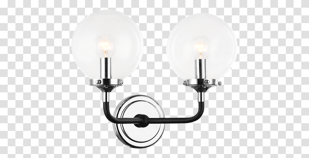 Particle Black And Chrome With Rod 2 Arm Sconce Sconce, Light, Lightbulb, Lamp Transparent Png