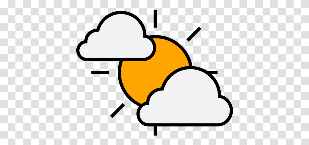 Partly Cloudy Day Sun Clouds Weather Partly Cloudy Icon, Pac Man, Coffee Cup Transparent Png