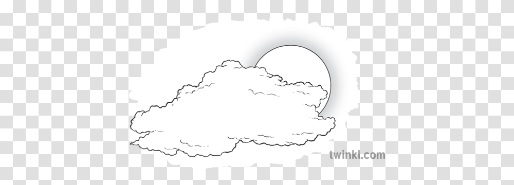 Partly Cloudy Weather Cloud Sun Ks2 Black And White Rgb Dot, Nature, Outdoors, Plant, Food Transparent Png