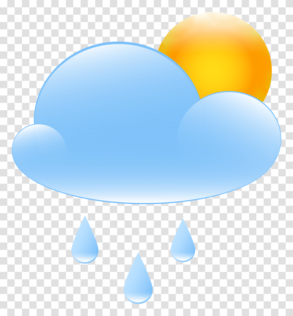 Partly Cloudy With Sun And Rain Weather Icon Clip Art, Balloon, Sphere, Water Tower Transparent Png