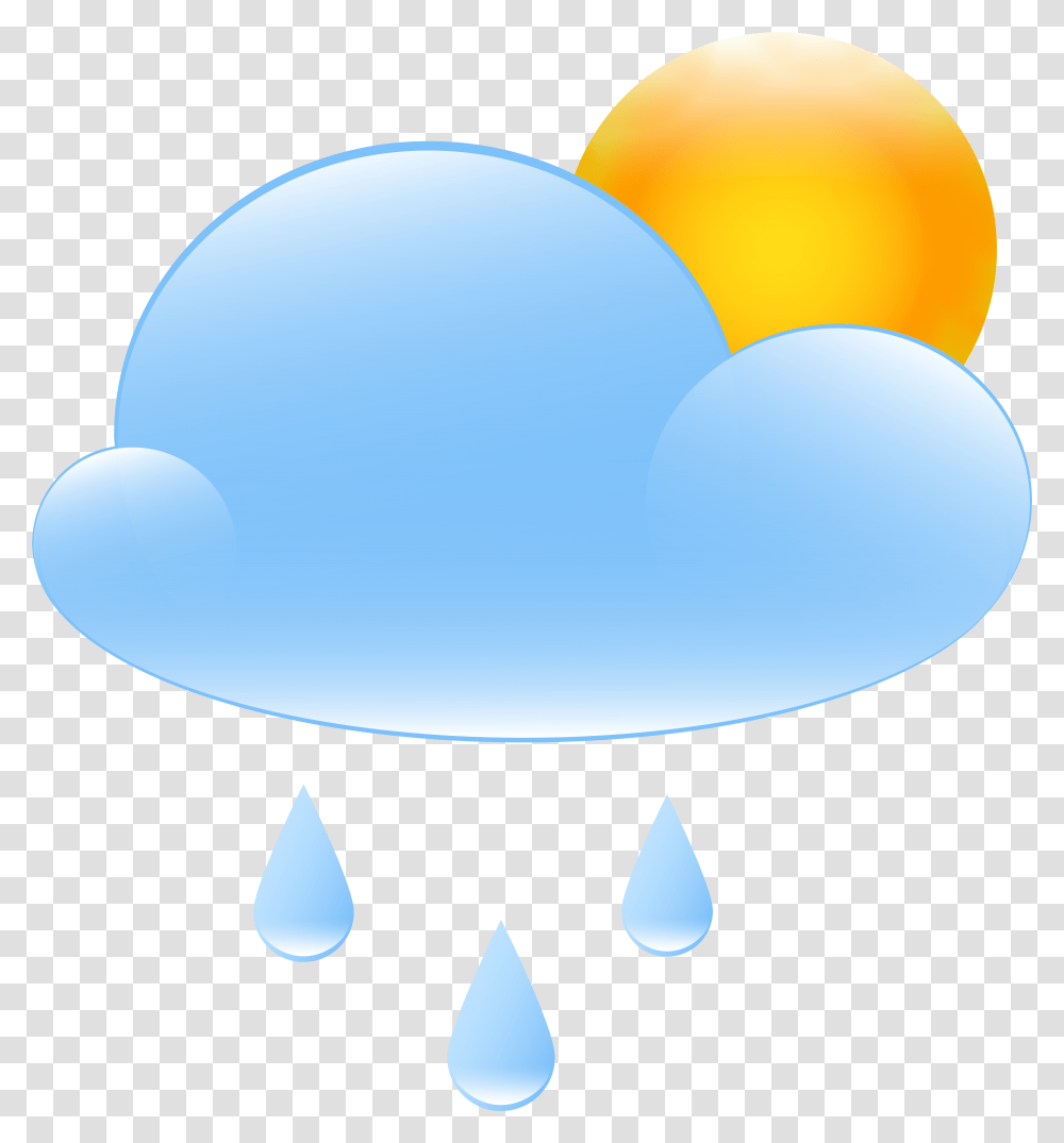 Partly Cloudy With Sun And Rain Weather Icon Clip, Sphere, Balloon, Outdoors, Nature Transparent Png
