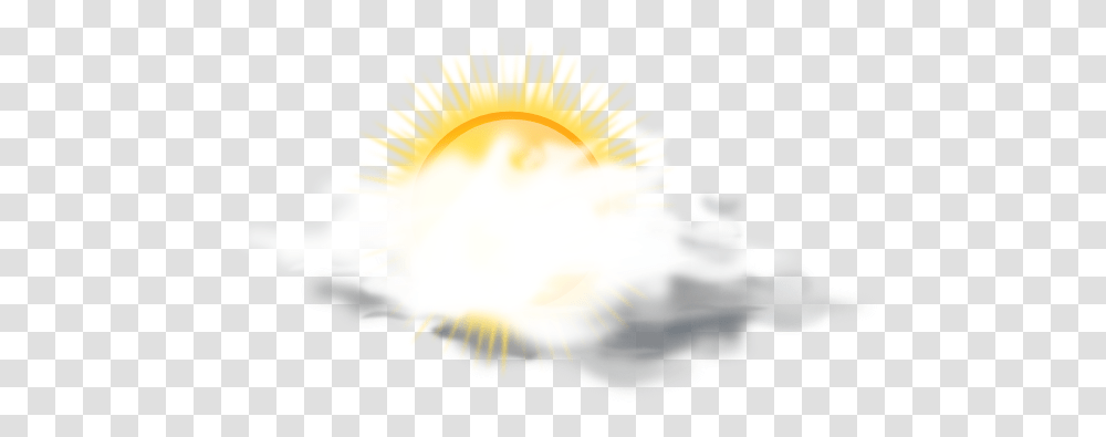 Partly Sunny Weather Icon Svg Clip Arts Weather Forecast Cloudy, Flare, Light, Sunlight, Outdoors Transparent Png