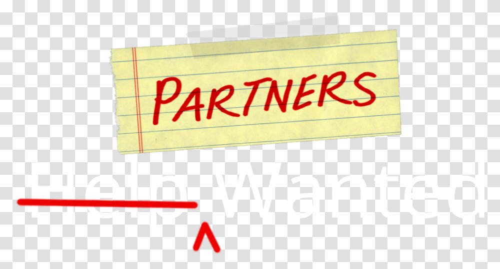 Partners Wanted, Label, Word, Alphabet Transparent Png