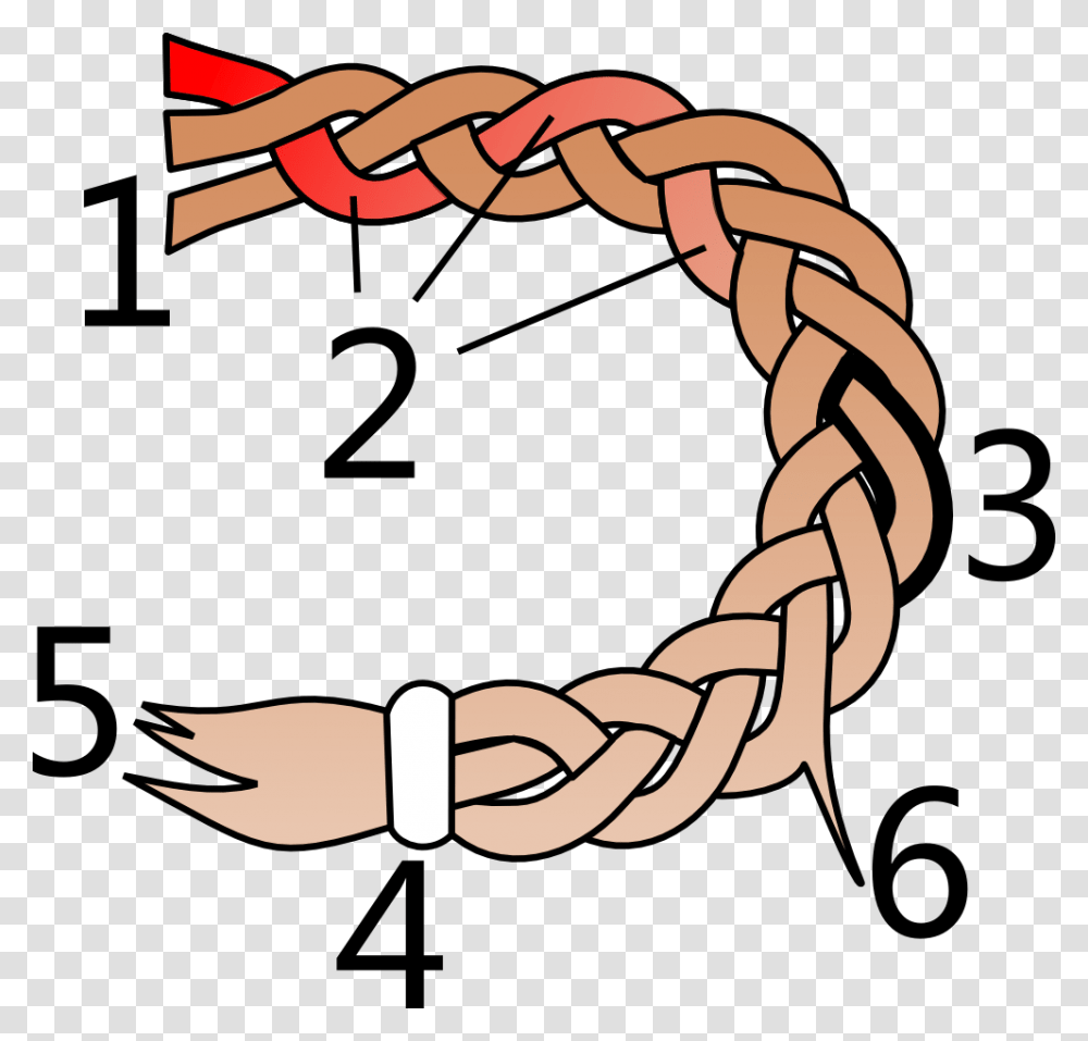 Parts Of A Hair Braid, Number, Rope Transparent Png